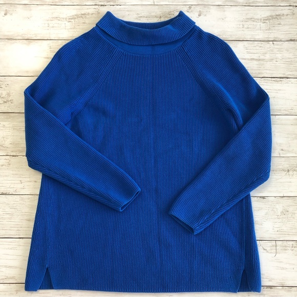 TALBOTS Petite Women’s Blue Turtleneck Long Sleeve Pullover Knit Sweater Sz S/p - Picture 3 of 10
